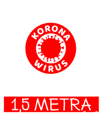 Nadruk Koronawirus - zachowaj odległość - Przód